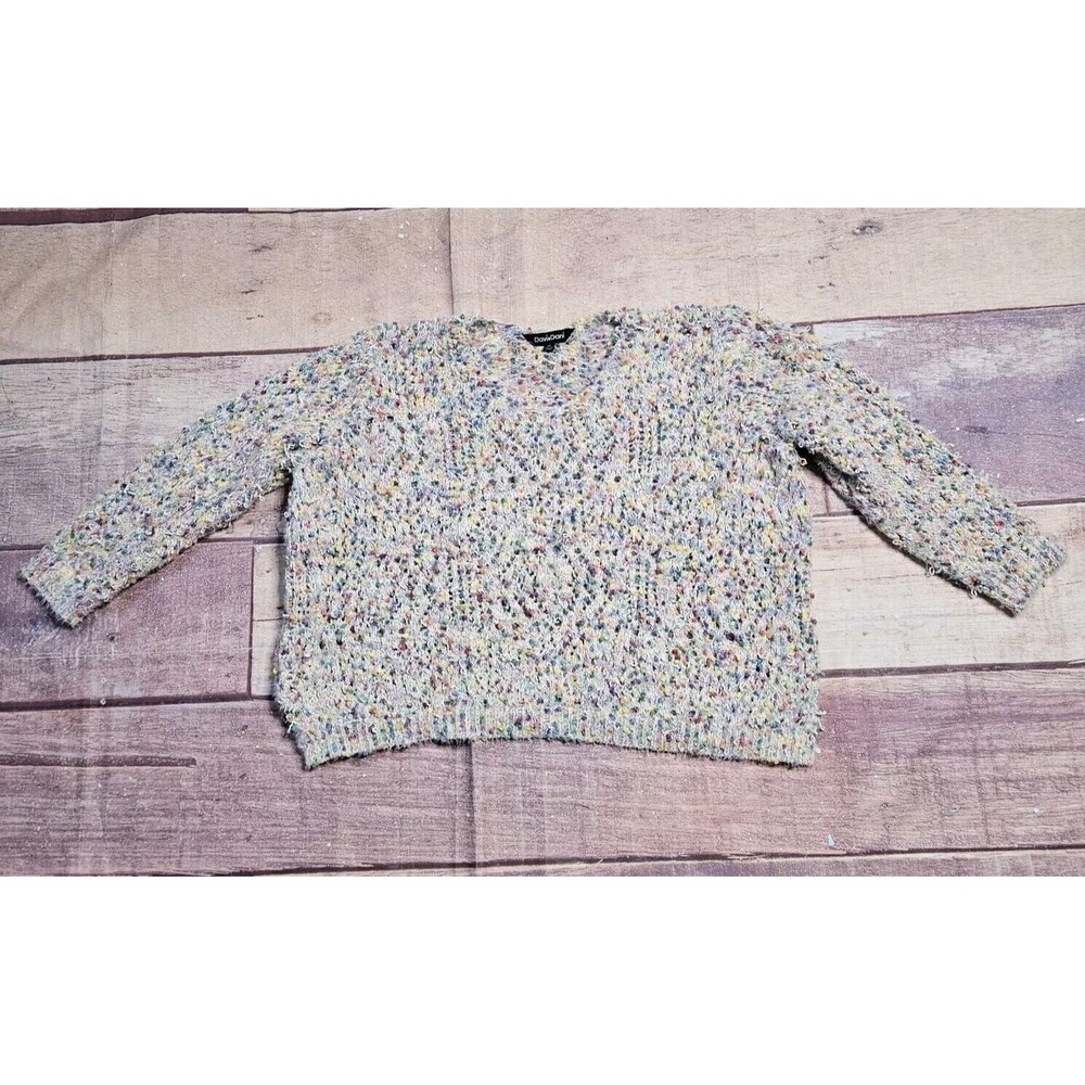 David & Dani Open Knit Sweater Plus Size 3X Cropped Soft
